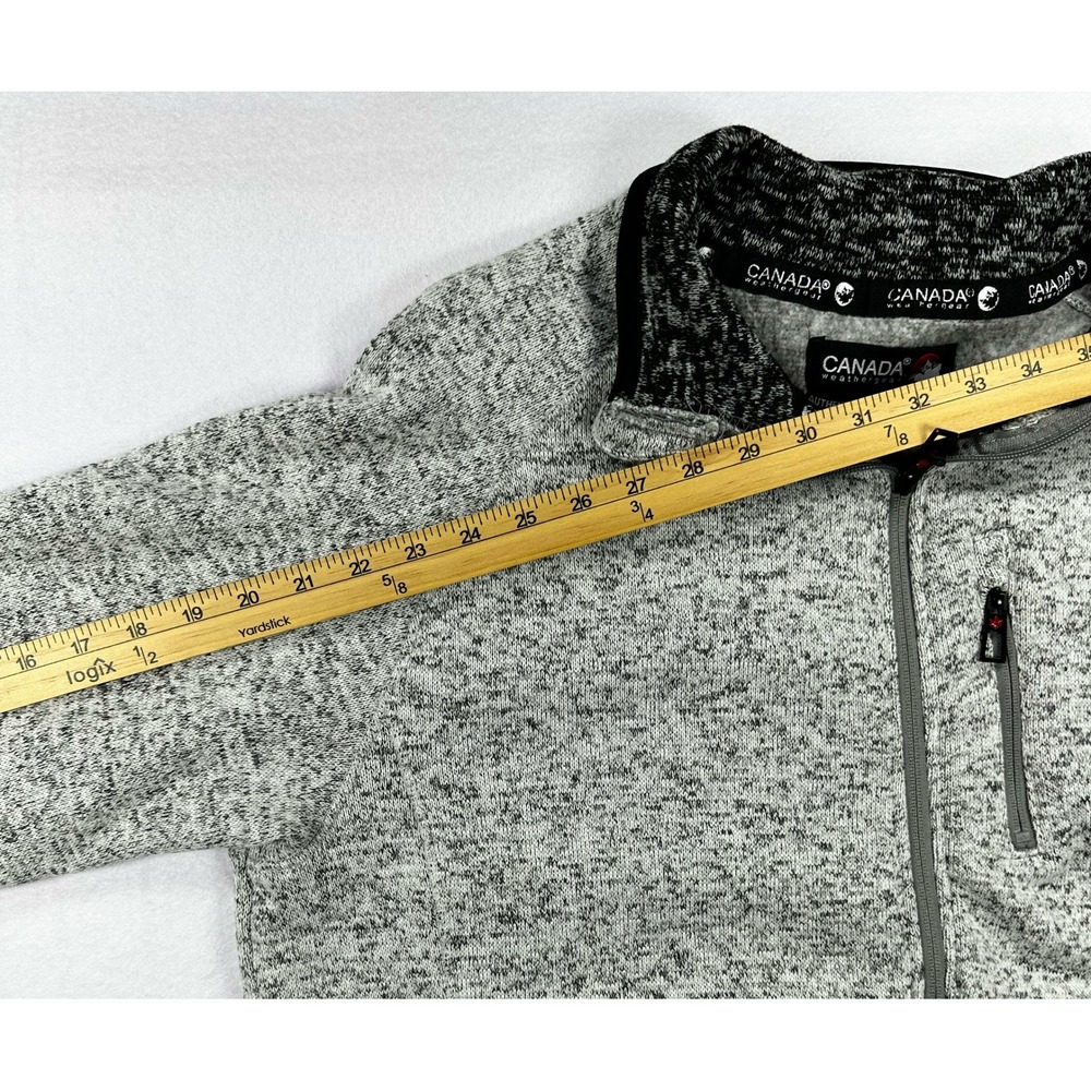 Canada Weather Gear Mens Fleece Full Zip Jacket Grey Marl Sweater Large L/G - Picture 8 of 16